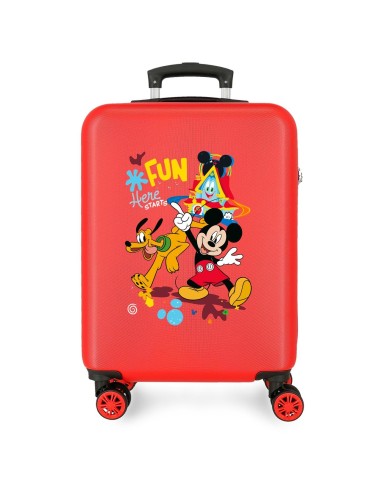 MALETA DE CABINA 4 RUEDAS DOBLES RÍGIDA ABS DISNEY HERE STARTS ROJO 55 x 38 x 20cm