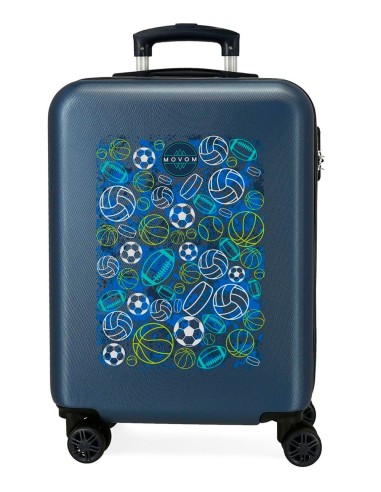 TROLLEY CABINA 4 RUEDAS MOVOM BALLS DENIM RÍGIDA ABS - 55x38x20 Cm -