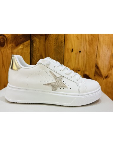 SNEAKERS MUJER CASUAL TEOVEL BASIC EV-391 BLANCO/ORO