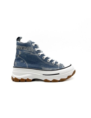 ZAPATILLA BOTA DENIM MUJER TEOVEL BASIC AZUL VAQUERO EV-100