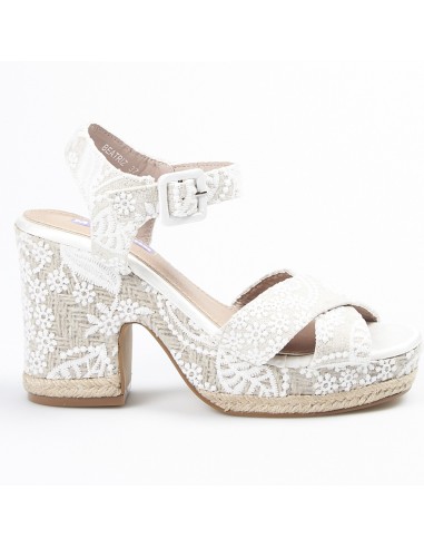 SANDALIAS TACON NOVIA MANDARINA BEATRIZ BLANCO