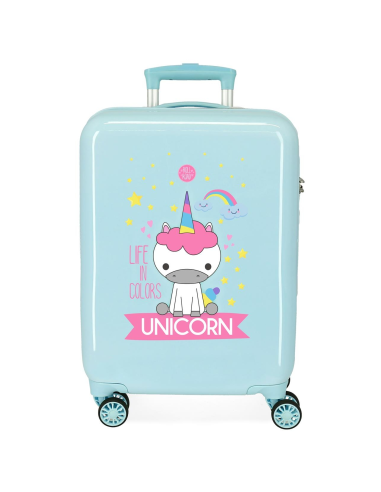 ROLL ROAD MALETA DE CABINA 4 RUEDAS DOBLES LITTLE ME UNICORN REF 4741768 CANDADO DE COMBINACIÓN 55 x 38 x 20cm TURQUESA