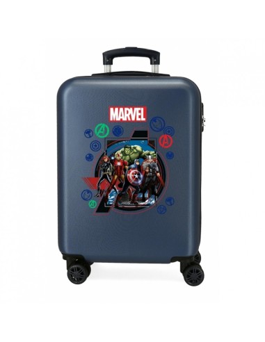 MARVEL MALETA DE CABINA 4 RUEDAS DOBLES LOS VENGADORES ON THE WARPATH REF 2461121 CANDADO DE COMBINACIÓN 55 x 38 x 20cm AZUL