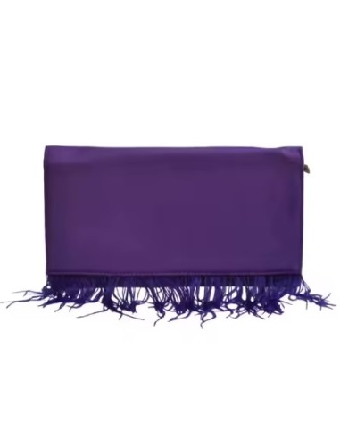 BOLSO DE FIESTA SOLAPA CON ADORNO DE PLUMAS TEOVEL BASIC 1523