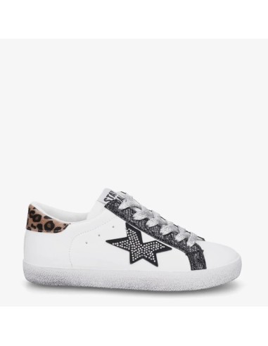 ZAPATILLA CON ADORNO DE ESTRELLA DE MUJER TEOVEL BASIC 9050 BLANCO/MULTICOLOR