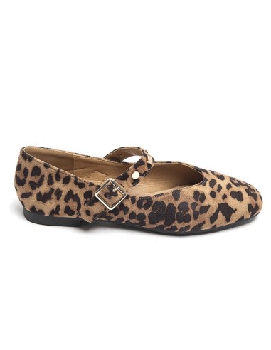 BAILARINA CON HEBILLA ANIMAL PRINT DE MUJER TEOVEL BASIC 6690 LEOPARDO