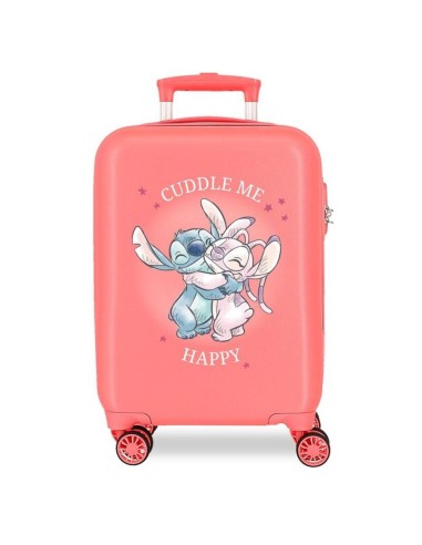 MALETA DE CABINA RÍGIDA 4 RUEDAS DOBLES DISNEY STITCH CUDDLE ME CORAL 50 x 33 x 20 cm