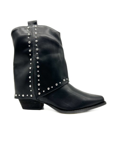 BOTÍN TACHAS COWBOY DE MUJER TEOVEL BASIC A-3318 NEGRO