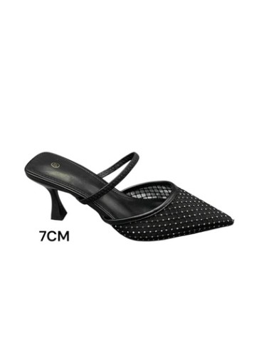 ZAPATO TACÓN FIESTA CON PEDRERÍA TEOVEL BASIC K2830 NEGRO