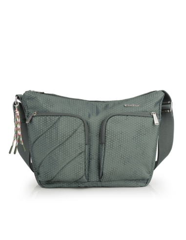 BOLSO BANDOLERA DOBLE COMPARTIMENTO IMPERMEABLE MULTI BOLSILLOS  GABOL AITANA 603714-004 VERDE