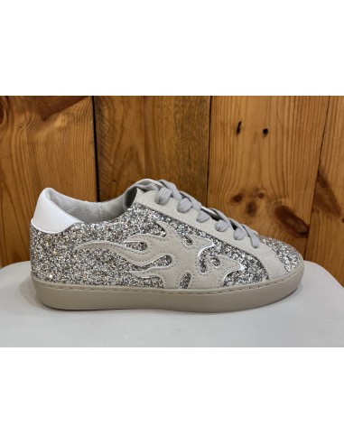 ZAPATILLAS SNEAKERS MUJER GLITTER TEOVEL BASIC H9065 PLATA