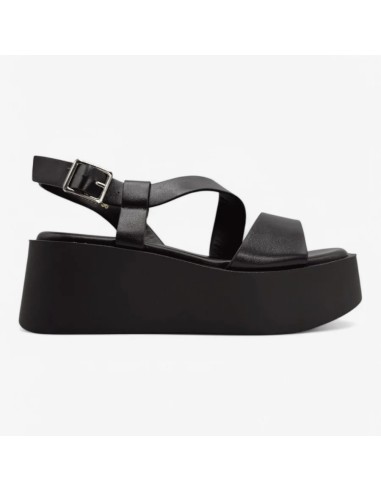 SANDALIA TIRAS CON PLATAFORMA DE MUJER TEOVEL BASIC A6266 NEGRO