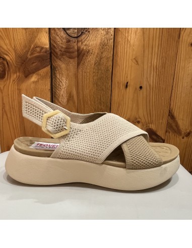 SANDALIAS TEXTIL TIRAS CRUZADAS CON PLATAFORMA DE MUJER TEOVEL BASIC 100
