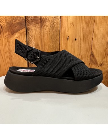 SANDALIAS TEXTIL TIRAS CRUZADAS CON PLATAFORMA DE MUJER TEOVEL BASIC 100