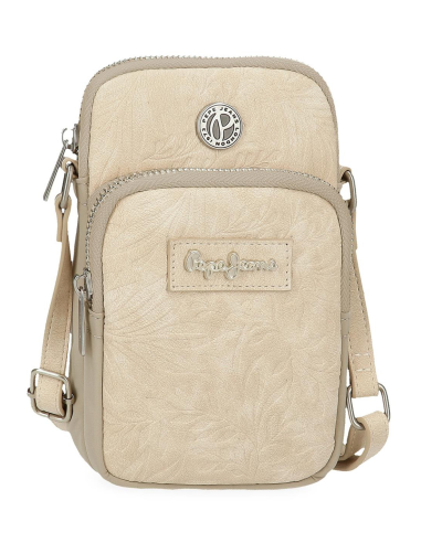 PORTA MÓVIL BANDOLERA CON SISTEMA RFID DE MUJER JANA PEPE JEANS 7145241 BEIGE