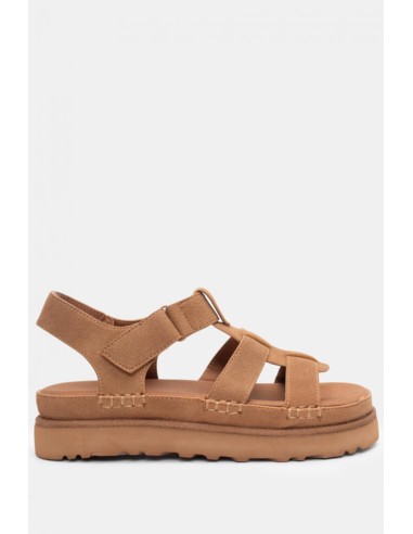 SANDALIAS DE PLATAFORMA CIERRE DE VELCRO DE MUJER TEOVEL BASIC P1265 CAMEL