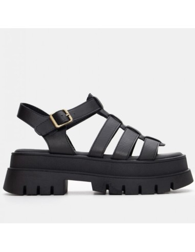 SANDALIAS CON TIRAS Y PLATAFORMA DE MUJER TEOVEL BASIC 5365 NEGRO