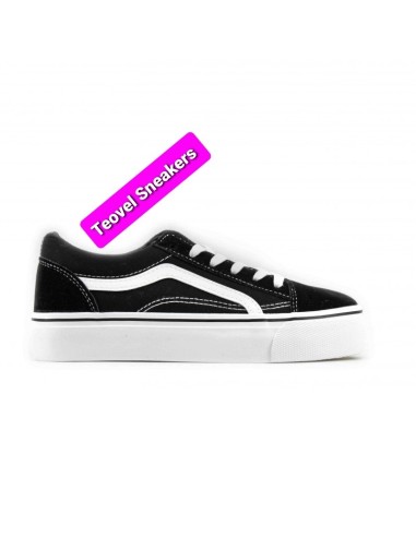 ZAPATILLA LONA DOBLE PISO NEGRO TEOVEL BASIC